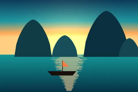 Thai island with limestone cliffs and a longtail boat